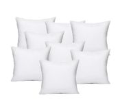 Cushion Inserts 45cm x 45cm (18x18 Inch) - Pack of 8 Hypoallergenic Pillow Inserts, 100% Pure White Hollowfibre Fill, Soft and Supportive Square Throw Pillow Inserts for Sofa, Bed, Couch, Home Décor