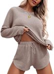 Ekouaer Womens Waffle Knit Pajama S