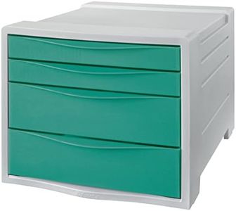 Esselte Archivador de Escritorio, Organizador de 4 Alturas para Organizar Documentos, Folletos y otra Papelería, Casa y Oficina, Diseño en Relieve, Gama Colour'Breeze, Verde, 626285