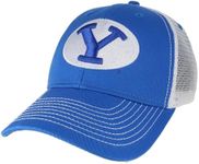 Barnesmith Brigham Young University BYU Cougars Adjustable Trucker Hat Unisex Adult Relaxed Fit, Sideline Logo, Royal Blue/White, One Size Fits All