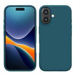 kwmobile Case Compatible with Apple iPhone 16 Case - TPU Silicone Phone Cover with Soft Finish - Teal Matte