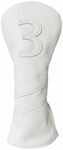 1pc Golf Club Head Cover Or 3pcs Golf Club Covers for Driver 3 Wood and Hybrids - White Golf Driver Headcover Fairway Wood Head Cover Hybrid Headcover Designed for All Brand (1pc 3 wood cover)