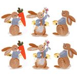 JHANMHT Easter Bunny Napkin Rings Rabbit Carrot Napkin Buckle Metal Silver Napkin Ring Holders (6pcs, Set2#) Multicolor 0221#