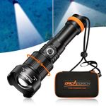 ORCATORCH ZD710 Zoomable Dive Light 2700 Lumen Scuba Diving Flashlight with 4 Modes, 2-in-1 Spotlight & Floodlight, IP68 Waterproof Night Dive Torch for 150 Meters Under Water Sports