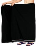 LA LEELA Men's Standard Swimsuits Sarong Full Swim Wrap One Size Black-L36