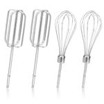 4pcs Hand Mixer Beaters Attachments, 2 Styles Stainless Steel Hand Mixer Replacement Beaters Electric Turbo Mixer Parts for Hamilton Beach Hand Mixer 62682RZ 62692 62695V 64699