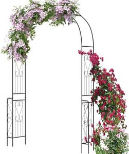 Giantex Garden Arch Trellis - 7.9 ft Metal Arbor Pergola for Climbing Plants Rose Clematis Vines, Wedding Archway Arbour for Party Ceremony Backdrop Stand Outdoor Garden Yard Lawn Decoration