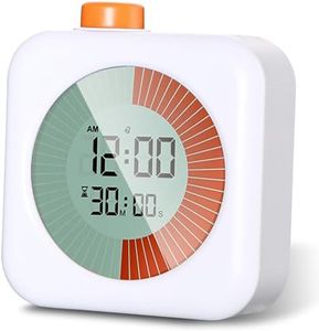 SinLaw Temporizador Visual,Reloj y Función de Alarma, Temporizador de Cuenta Regresiva Silencioso de 60 Minutos,Temporizadores de Cocina, Herramienta de Gestión del Tiempo para Niños y Adultos