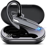 EUQQ Bluetooth Single wireless Headset Handsfree Earpiece for phone, V5.3 in-Ear Headphone with Microphone,USB-C Charge, Waterproof Earphones for Driving/Business/Office with Android/iOS，Laptop