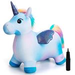 U&C Planet Animal Hopper for Toddler, Unicorn Hopper for Kids, Bouncy Horse Hopping Toy, Ride on Unicorn Hop, Christmas Birthday Gift for 1 2 3 4 5 6 Years Old Hop Along Yard Indoor Outdoor