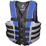Bradley Fully Enclosed Deluxe 4-Buckle Adult Life Jacket Vest (Blue)
