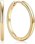PROSTEEL Huggie Hoop Earrings for Women Gold, Hypoallergenic 925 Sterling Silver Post Lightweight Small Sleeper Cartilage Earrings Tiny Hoops 20mm (With Gift Box)