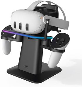 KIWI design Charging Dock Compatible with Meta Oculus Quest 3S/Quest 3/Quest 2/Quest Pro Accessories, RGB Vertical Charging Stand and Controller Holder