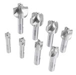 Accusize Industrial Tools H.S.S. Corner Rounding End Mill Set Size from 1/16' to 3/8', 8 Pcs, 1011-0008