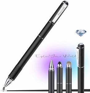 Penyeah Universal Styli, Diamond Stylus Pen for Touch Screens,High Sensitivity Disc Mesh Rubber Tip Capacitive Pen for iPhone/ipad pro/Mini/Air/Android/Microsoft/Fire Tablet - Black