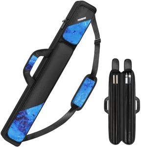 PEKREWS Pool Cue Case - 2x2 Holds 2 Sticks With 2 Accessory Zipper Pockets, Sturdy Polyester Carry Bag With Shoulder Strap Handle, Soft Billiard Sling Bag for Men and Women