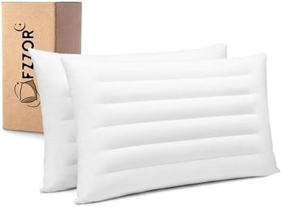 FZZOR Ultra Thin Flat Pillows Standard Size Set of 2 Pack, 5 CM Height Slim Pillows, Down Alternative Filled Low Bed Pillows for Back and Stomach Sleepers 66x46 CM