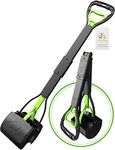 TIMINGILA 33" Long Handle Portable Pet Pooper Scooper for Large and Small Dogs,High Strength Material and Durable Spring,Great for Lawns, Grass, Dirt, Gravel (Green)