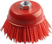 4 Inch Abrasive Nylon Cup Brush for Angle Grinder, ZORUNNA Wire Wheel for Angle Grinder 5/8 Inch-11 Threaded Arbor, Nylon Wire Brush for Drill Ideal for Removing Rust, Corrosion, Paint.