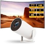 【Android TV】 Portable Projector with 270°Adjustable Stand, LYNCAST Mini Projector Bluetooth&WiFi 1080P Support hy300 pro Projector Outdoor,auto Keystone Smart Projector for Phone/TV Stick/HDMI/PS5/IOS