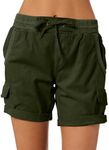 Dokotoo Hiking Shorts Women Hiking Cargo Shorts for Women Bermuda 2025 Vacation Outfits Summer High Waisted Womens Shorts for Teen Girls Casual Stretch Outdoor Golf Stretchy Shorts Moss Green Small