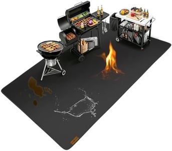 SHINESTAR Extra Large 100×52 Inch Under Grill Mat for Outdoor Grill Deck Protector, Heavy Duty Fireproof Waterproof BBQ Grill Mat, Non-Slip Fire Resistant Mat for Blackstone Grill, for Weber Grill