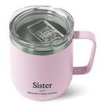 Sister Mug (300ml/10.1oz) Baby Pink Reusable Mug |Stainless Steel, Vacuum Insulated Travel Tumbler Cup | Sustainable Tea/Coffee Mug, Carry Hot/Cold Beverage| Sister Gifts | VAHDAM