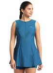 Speedo Women's Endurance Closedback Swimdress with Boyleg - Dark Teal & Marine Blue