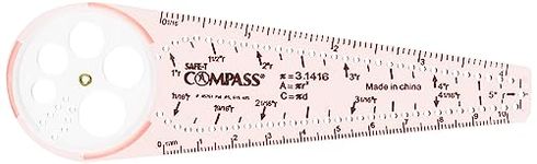 Learning Resources Safe-T Compass, Orange, Blister Card, Classroom Safety Compass, Geometric Tracer, Ages 8+