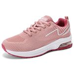 STQ Women Running Shoes Air Cushion Sneakers Tennis Workout Walking Shoes for Gym Dark Pink US 8.5