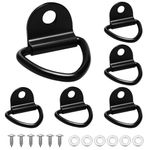 6 Pack Tie Down Anchors Heavy Duty Tie Down Lashing Rings, V Mounting Ring Lashing Eyelets Steel Truck Tie Down Hooks Load Anchor for Trailer Boat Cargo (Black)