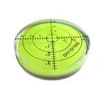 umei High Precision Horizontal Bubble Acrylic Case Bullseye Spirit Bubble Surface Level Round Inclinometers for Surveying Instruments and Tribrachs, 60mm,Accuracy 15'/2 (Green) 60x12mm