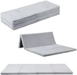 Tiita Kids Floor Mattress Foldable, Folding Baby Play Mat 72.5×48 inch with Removable Cover, Thicken Foam Reversible Mattress for Babies, Grey