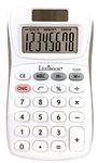 Lexibook, 8 Digit Pocket Calculator, Basic and Memory Function, Soft Silicone Keys for Office, School, Home, Solar & Batteries, White/Grey, C208