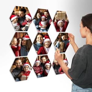 ArtPix 3D Personalized Glass Photo Frame – Magnetic Peel & Stick, No Damage to Wall – Easy to Attach & Remove – Customized Gift – Custom Picture Wall Art Mix Tiles, Photo Print Gift