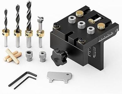 Updated 3 in 1 Woodworking Doweling Jig Kit, 6mm/8mm/10mm/15mm Adjustable Woodworking Drilling Locator Puncher Tools, Pocket Hole Jig Drilling Guide Puncher Locator Carpentry Tools