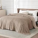Bedsure Fleece Blanket King Size for Bed - Soft Cosy Fluffy Throw Blankets, Warm Large Throws for Audlts, Oxford Tan, 270x230 cm