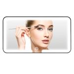 Led Car Vanity Mirror with Lights - 3 Color Temperature Sun Visor Vanity Car Mirror with Lights, Touch Control Rechargeable Car Rear View Visor Mirror, Car Interior Accessories for Women（BLACK）