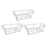 Party Essentials Chafing Racks/Wire Buffet Container Holders/Serving Tray Frames/Food Warmer Stands, 3 Count, Full Size Deluxe Black