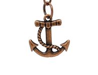 Ships Anchor With Rope Keyring Copper 22mm