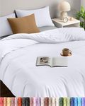 Utopia Bedding Duvet Quilt Cover Set with Pillow cases, Double - Soft Microfibre Polyester (White)