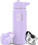 IRON °FLASK Sports Water Bottle - Wide Mouth with 3 Spout Lids - Stainless Steel Gym & Outdoor Bottles for Men, Women & Kids - Double Walled, Insulated Thermos, Metal Canteen - Lavender, 18 Oz