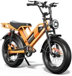 Spacewalk Electric Bike for Adult,20"x4"Fat Tires Ebike,Suitable for Riders 5'5"& Above,750W Motor,24.9mph,48V 15Ah Removable Battery,2X Front & 2X Rear Suspension (20" Orange)