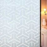 ONEHOME Vinyl Frosted Privacy Glass Film for Window, Office, Glass Door, Bathroom, Home - Self Adhesive Decorative Sticker Wallpaper Sheet (Frosted Arrow, 16x84)