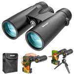 Adorrgon 12x42 HD Binoculars for Adults High Powered with Phone Adapter and Tripod, Large View Binoculars with Clear Low Light Vision, Binoculars for Bird Watching Hiking Cruise Travel Safari Sports