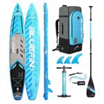 Bluefin SUP Sprint 14' - Inflatable Stand Up Paddle Board Kit - Adult Premium Touring SUP Paddle Board & Accessories - Smart Lock Fin & Double Action Pump