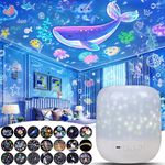 21 Sets of Films, Night Light for Kids, Star Galaxy Projector for Kids Bedroom, Star Projector Night Lights for Baby Girls with 360° Rotation, Birthday, Christmas, Gifts, Ceiling, Room Decor