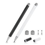 Stylus for iPad (2 Pcs), Magnetic Disc Capacitive Stylus Pens Touch Screens for Apple/iPhone/Ipad pro/Mini/Air/Android/Microsoft/Surface All Universal Touch Screens (Black/White)