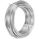 BELLE VOUS Silver Aluminium Craft Wire (10m) - 3mm Flexible & Bendy Sculpture Craft Rolls - Metal For DIY Sculptures, Skeleton Modelling, Jewellery, Beading, Wreath Making & Bonsai Trees