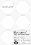 BlackArto Vinyl Stickers - 102 Pcs Waterproof Pearl White 5 cms or 2" Round (No Residue) for Mason Jars Glass Bottles Decals Craft Kitchen Jar Labels Bottle Stickers Storage Bins Food Labels